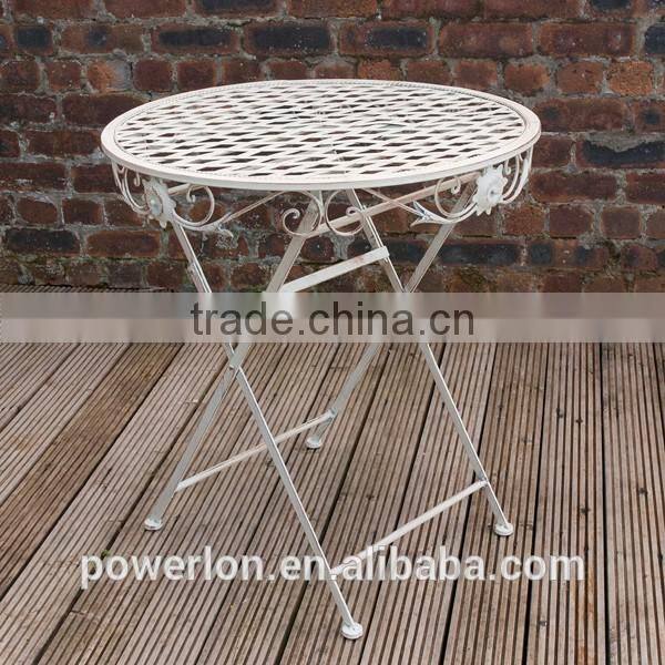 Wrought iron patio table antique cream great garden furniture