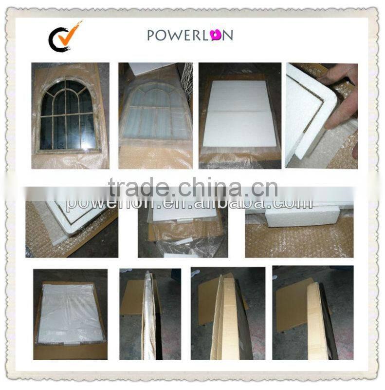 Wooden frame antique window mirror