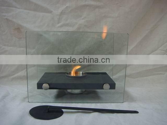 portable alcohol fireplace with crushed glass ,tempered glass screen fireplace