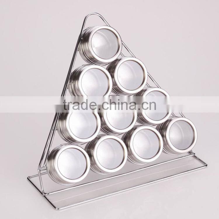 Clear Glass Bottle And Stainless Steel Stand Sets salt pepper oil vinegar set