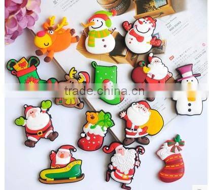 2015 silicone material promotional snowman label fridge magnet sticker