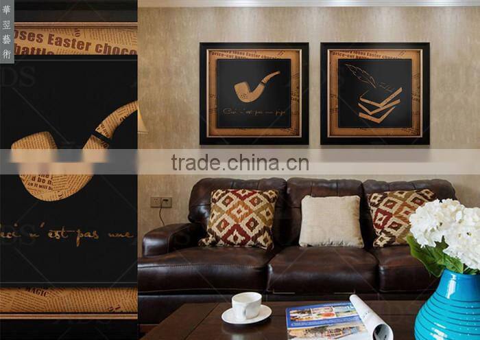 Framed Handmade toned newspaper morden frame art pictures for sale