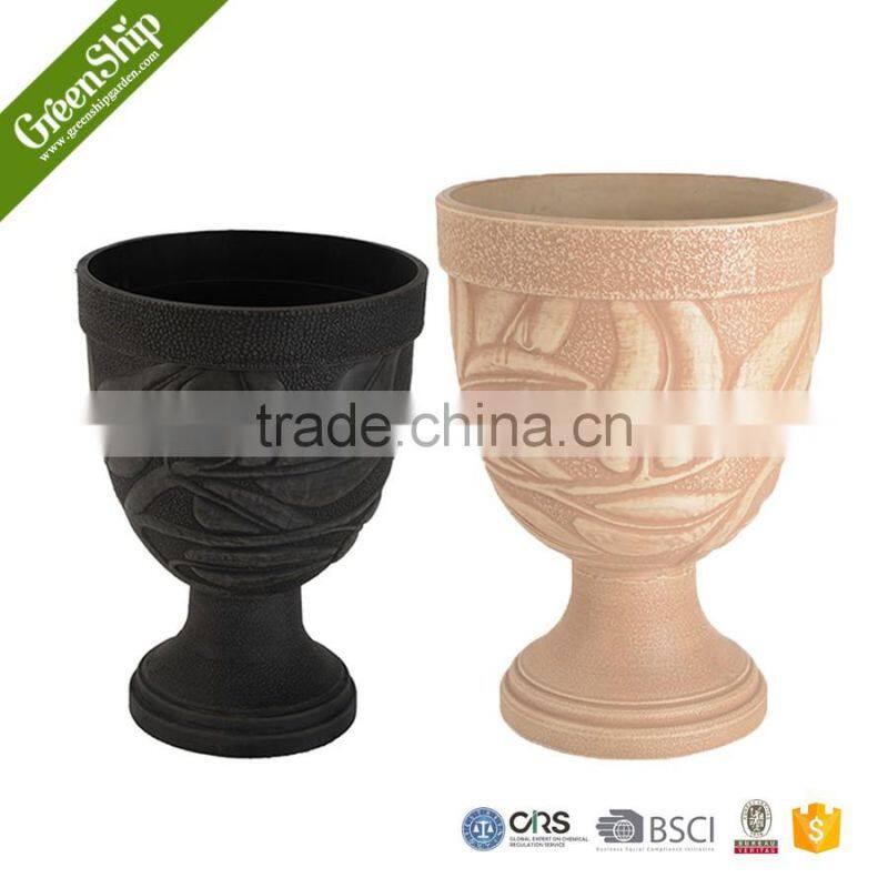 Decorative Garden Fiber Clay Pots from Greenship/ 10 years lifetime/ lightweight/ UV protection/ eco-friendly