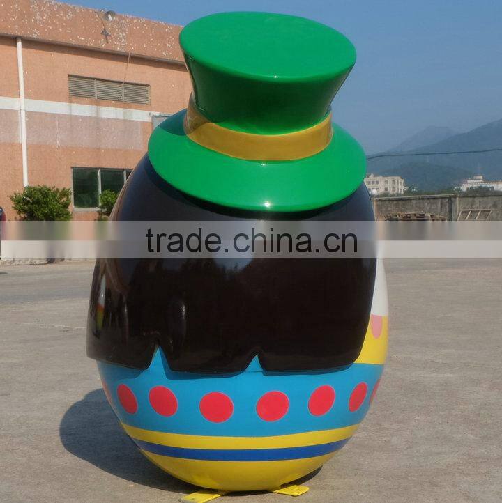 Egg girl mascot figurine for Easter or park decoration