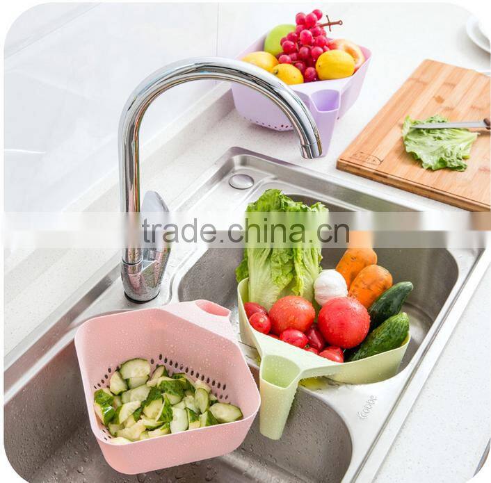 Plastic square Vegetable fruit washing Basket with drain