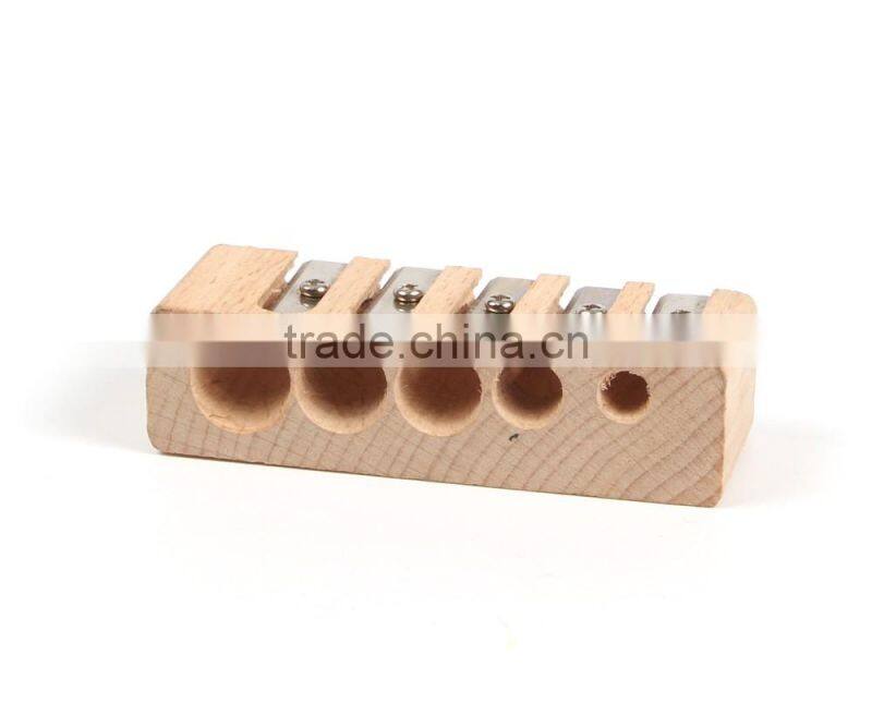 Novelty 5 Sizes Wooden Pencil Sharpener