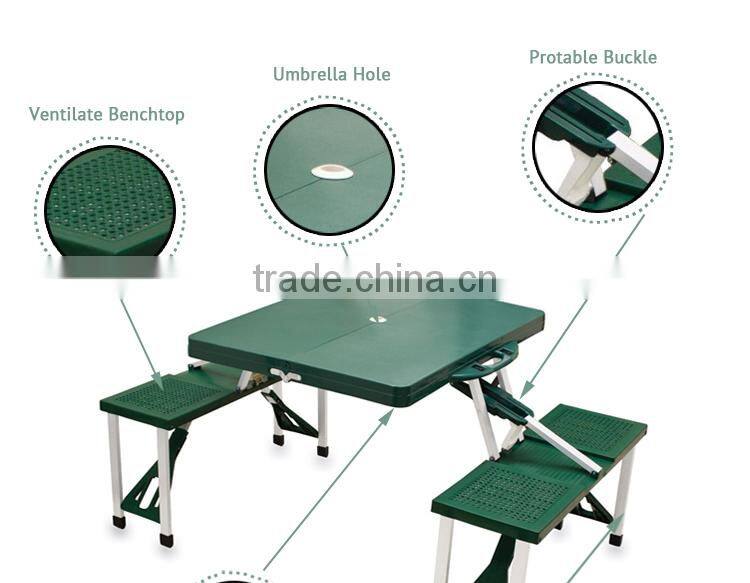 Portable Folding Table Tops Picnic Camping Outdoor Plastic Aluminum Sheet Dining 4 Chairs/Benches