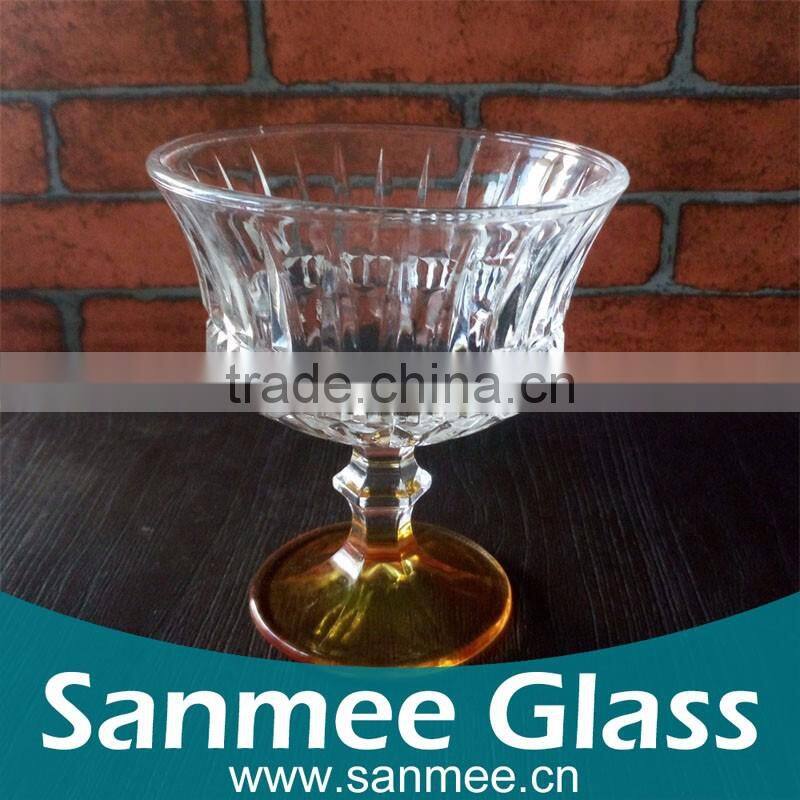 Elegant Embossed Ice Cream Bowl Hot Sale Gift Glass