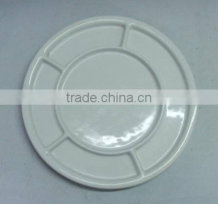 high quality ceramic wholesale round divided plate