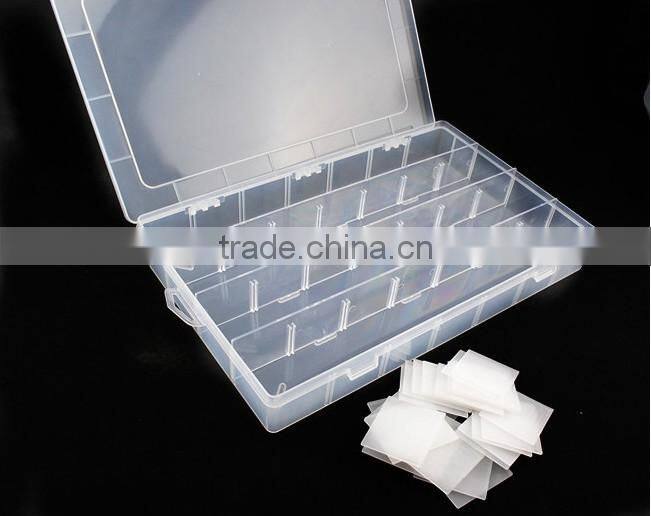 35x22cm PP 28 slots Rectangular Clear Plastic Adjustable grids Jewelry Storage Box