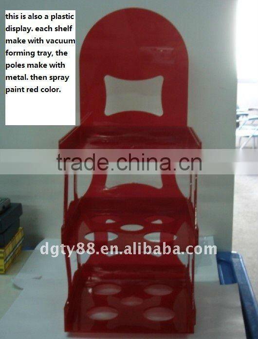 PVC vac-formed thick plastic display shelf