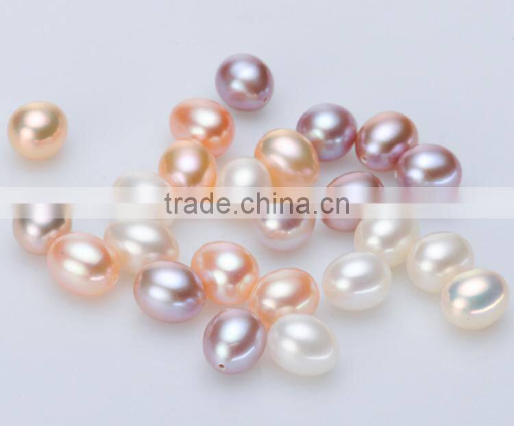 half-drilled 5-6mm rice shape freshwater loose pearl beads