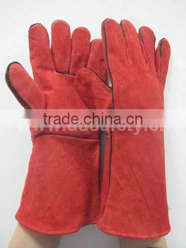 DDSAFETY 2017 Red Cow Split Welder Gloves With Lining And Palm
