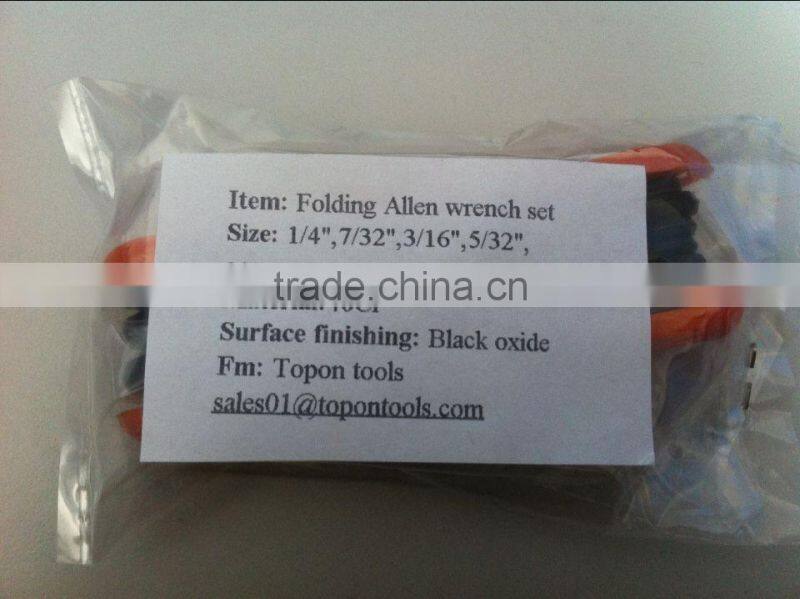 Hand tool double blister pack Black oxide finish carbon steel material Folding Torx Key Wrench Set