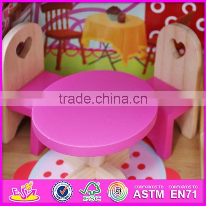 2016 luxurious children big wooden dollhouse kits W06A163-S