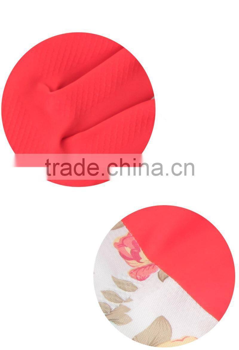 Household dish cleaning colorful long protective latex gloves,warm fleece-lined latex gloves