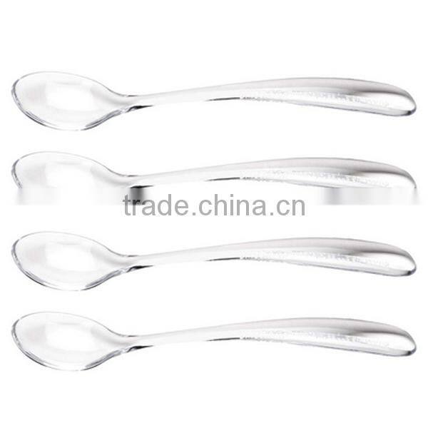 Custom 4pcs Dessert Spoon ,make custom Clear plastic spoon,custom clear 4 inch plastic spoon Manufacturer