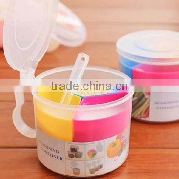 Custom One Big Box + 3 Samll Box Food-Grade Plastic Seasoning Container Storage Box Spice Case Supplier