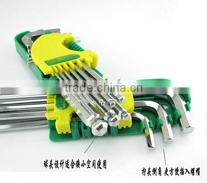 BERRYLION CRV steels 9pcs hex key wrench long arm leng set with polished design