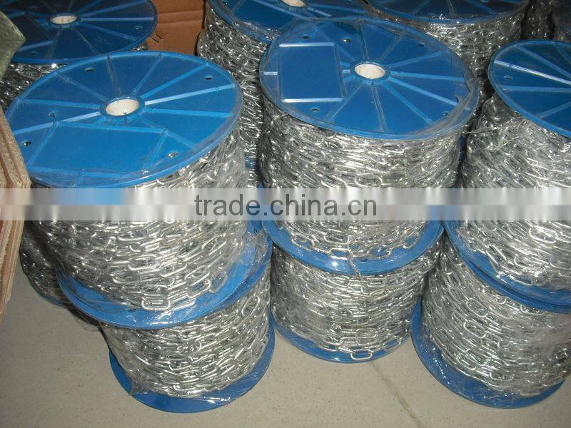 DIN 763 hot dip galvanized long link chain, for marine use, dock fender
