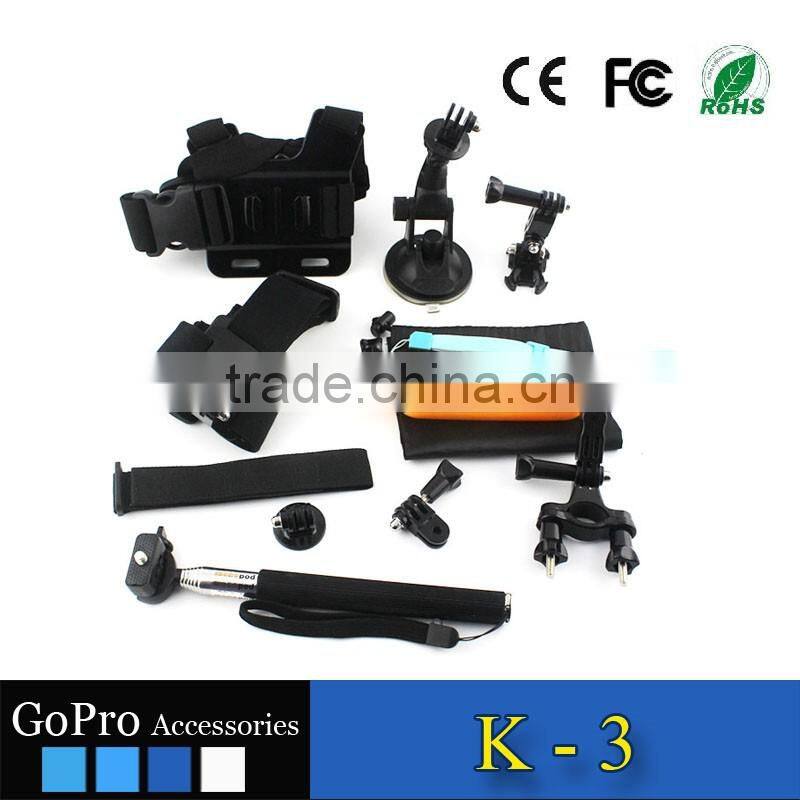 2016 hot selling products factory price used for gopros heros 4 accessories kit mount