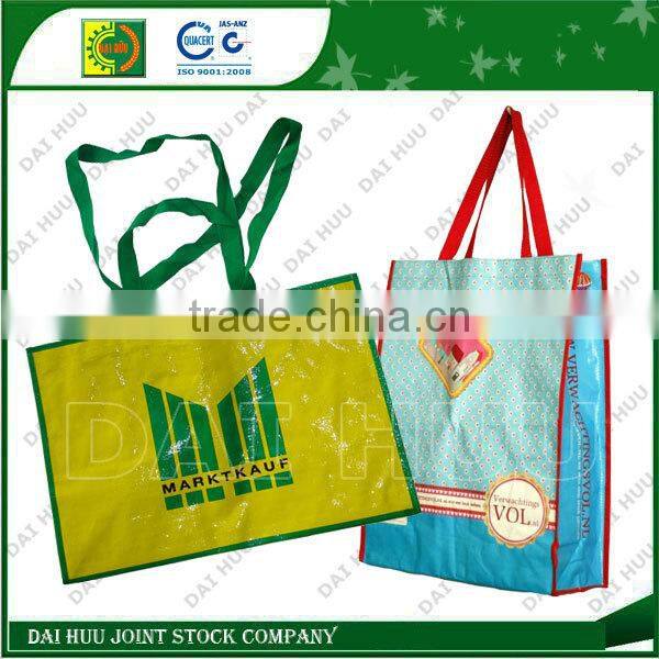 Colorful Lamination with BOPP woven tote bag for shopping