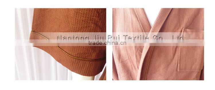 Brown Bathrobe For Women Spa Cmfortable Cotton Waffle Bathrobe Winter Warm Long Sleeve Pajamas