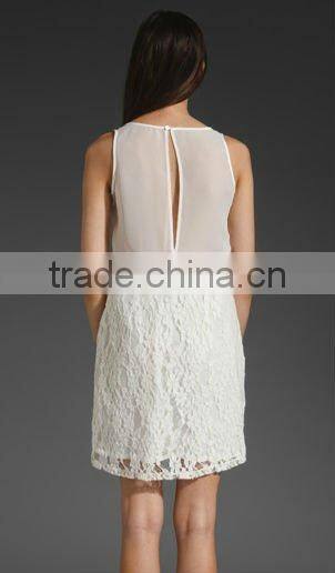 12DR042 2012 hot selling Summer Fashion ladies casual Ivory Lace dress