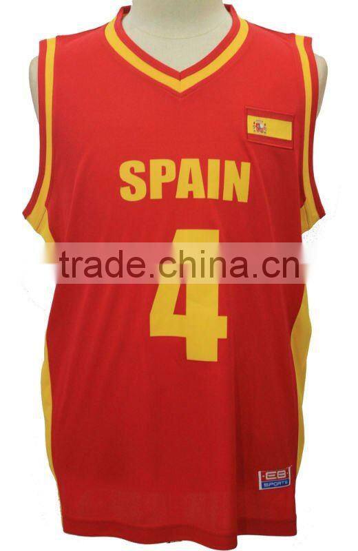 Man red basketball shirt for customers