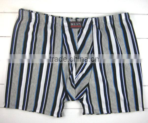 Fashion geometry stripe men underwear high quality bamboo fiber men boxer briefs