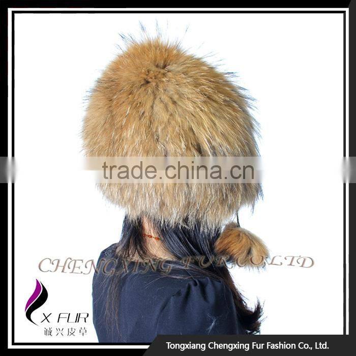 CX-C-114 Wholesale 2016 Good Quality Windproof In Stock Silver Fox Fur Hat