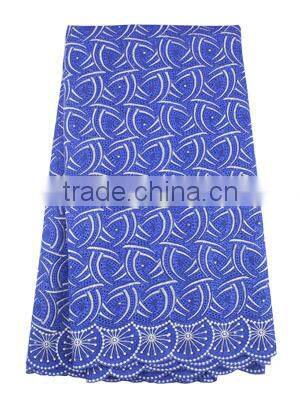 manufacture cloth outfit embroidery cotton lace fabric SL0335 royal blue