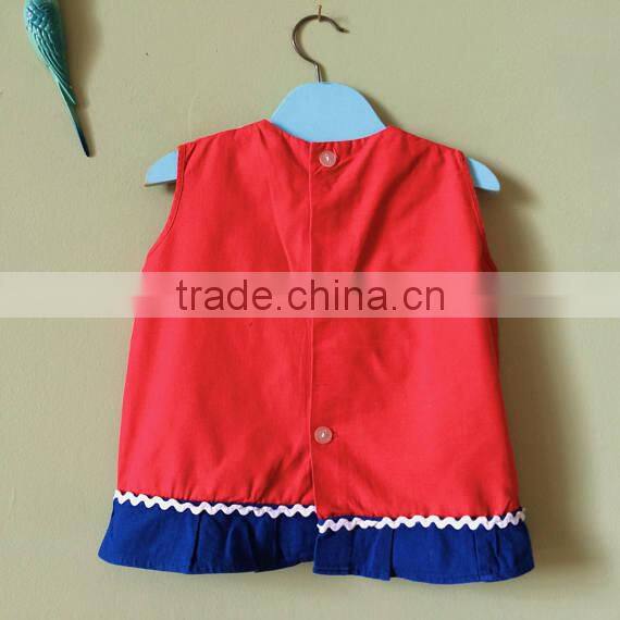 New design wholesale lovely red kids clothes baby dress pictures frock girls baby dress