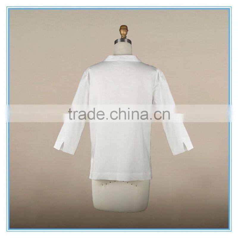 Woman Clothing Spring 2016 New Design Normal White Linen Cotton Blouse