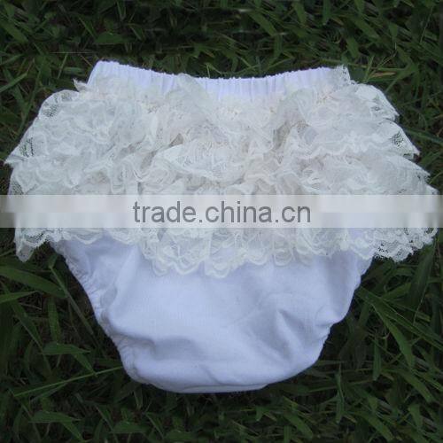 Hot sale Boutique Top Quality Baby Yellow Lace Ruffled Bloomer Infant Diaper Cover cotton diaper covers bloomer
