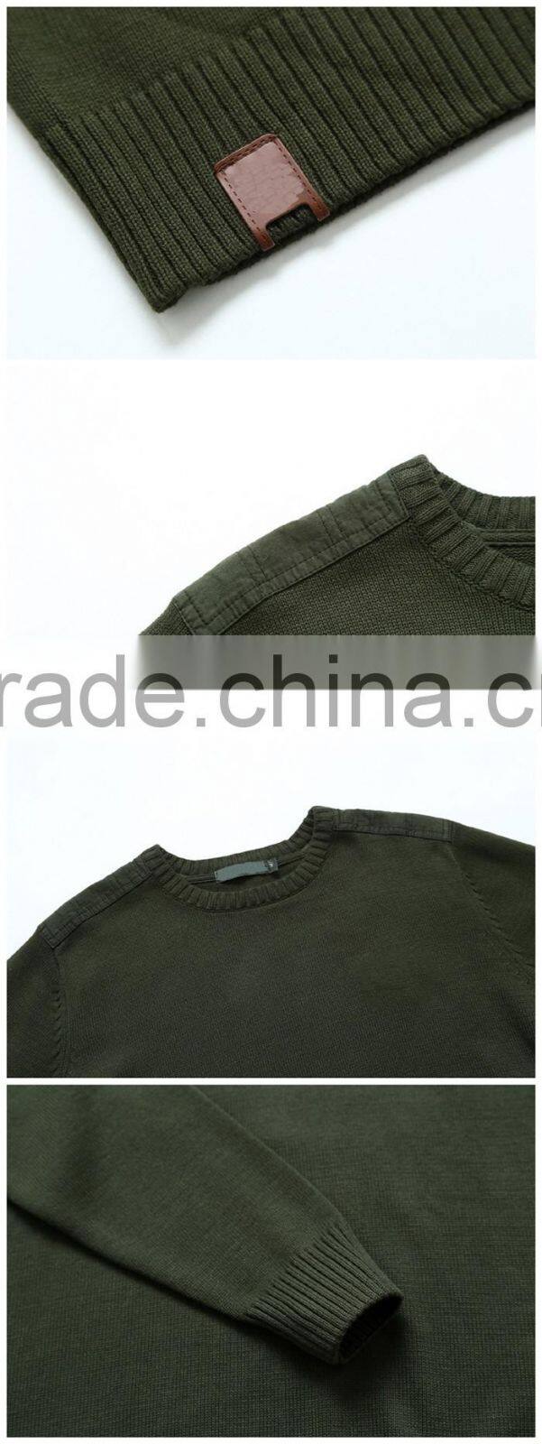 Casual design military green outdoor wear military pullover wool sweater shirt