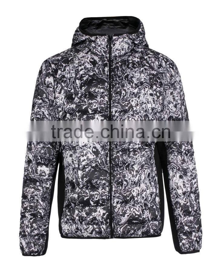 Water-wave Print Light Weight Fashion Padding Jacket for Men