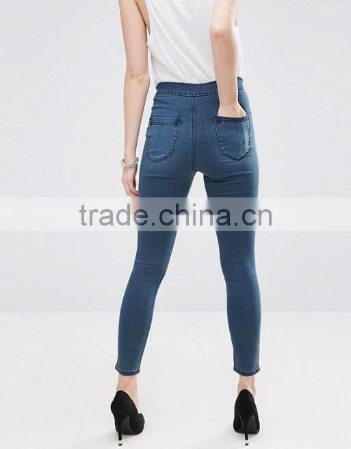 latest design super skinny jeans pants women tall waist jeans trousers