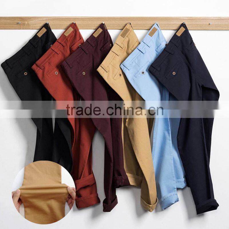 wholesale khaki/white/black/beige 100% cotton summer pants for men long pant man trousers