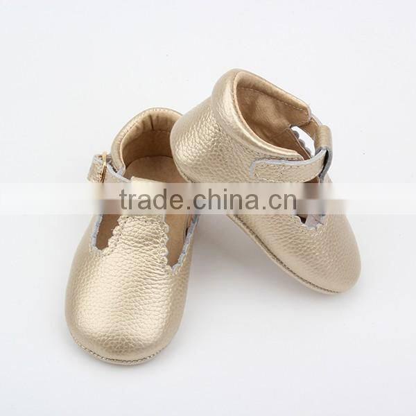 Customize Kids leather baby girls T-bar shoes 2017