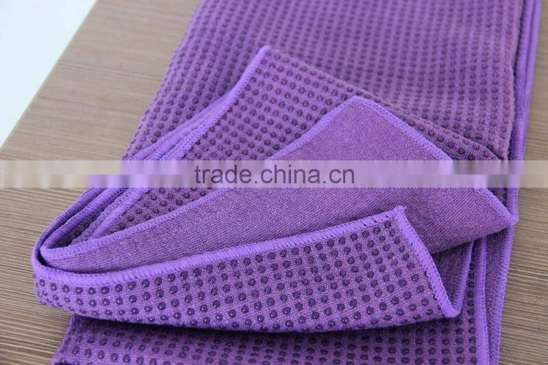 Wholesale Eco-friendly comfortable yoga towel With Silicone Dots HU ZHOU