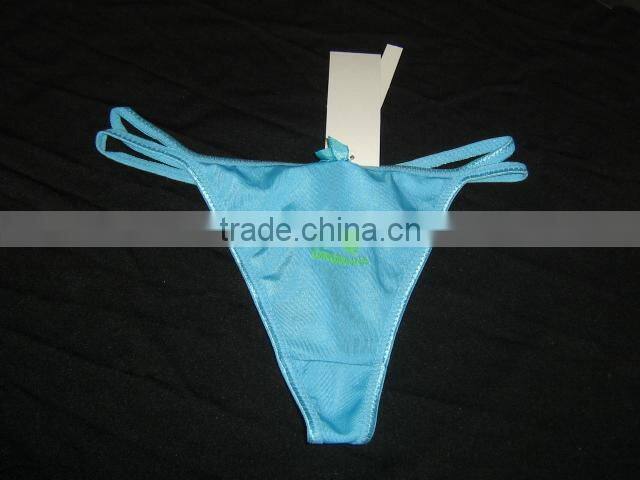 blue silk string/thong bikini