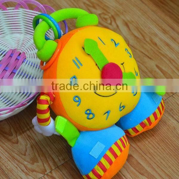 Funny shaking clock baby educational plush toys baby bed hanging toys