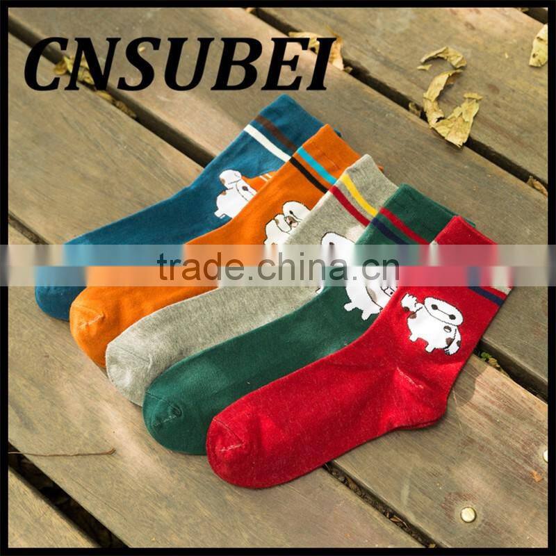 The new style autumn and winter cute cartoon Baymax cotton men socks