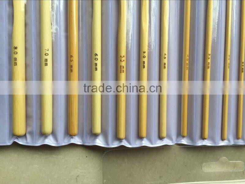 custom bamboo wooden crochet hook set for knitting