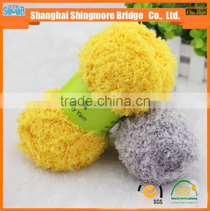 china fancy yarn supplier cheap wholesale high quality polyester coral fleece yarn for knitting
