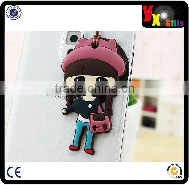 3D Cute Owl Bird PVC Cell Phone Headset Dust Plug