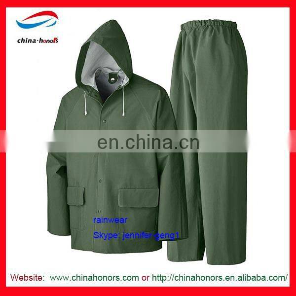 folding laundry hamper/polyester laundry bag 100%pvc 2pcs rainsuit Elasticity trousers