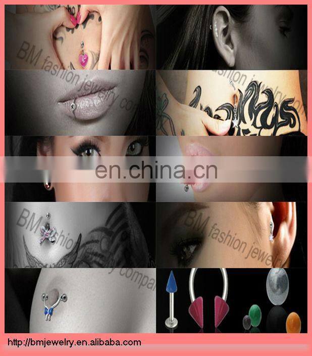 Fashion 16 gauge lip ring labret body piercing jewelry