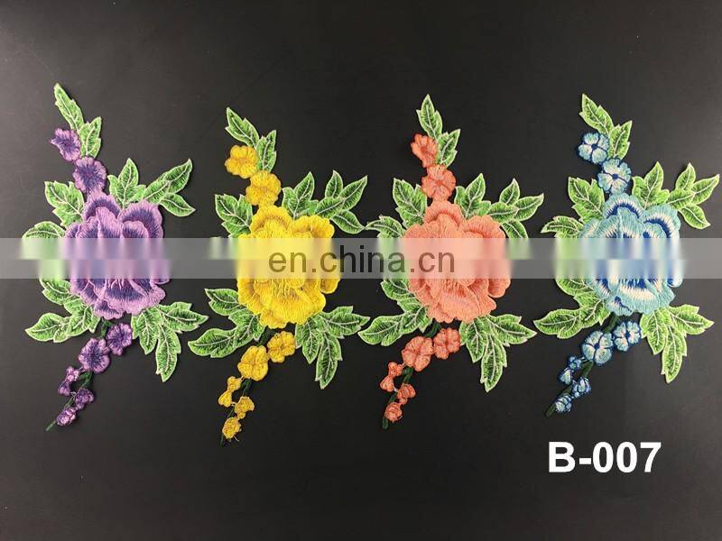 B-014 bridal front piece collars sewing on neckline lace applique for garment lace applique embroidery designs
